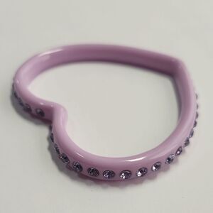Sparklemuse Heart Crystal Bangle Bracelet